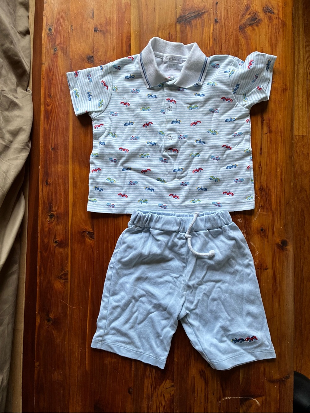 Baby Boys Light Blue Car-Print Set